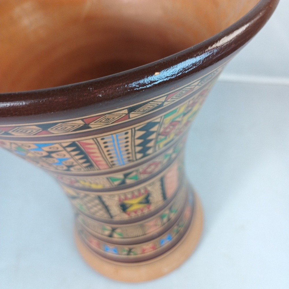 Peruvian Pottery Hand Painted Pot Vase Peru Culturas Cusco 9" 3 lbs - Picture 5 of 10